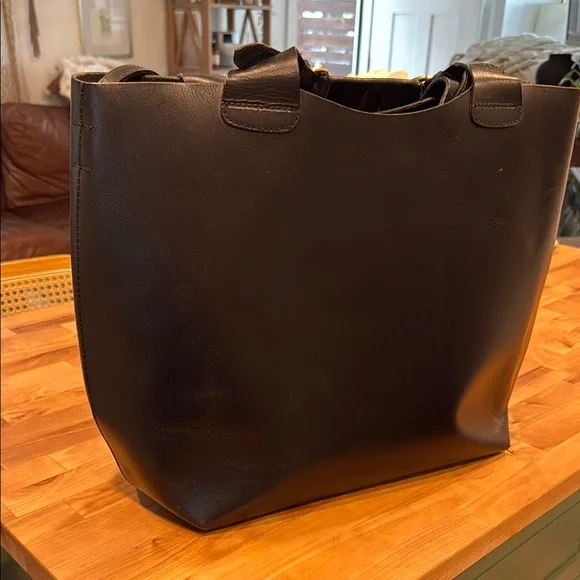 Zara Black Leather Tote Bag with Structured Design - Picture 5 of 6